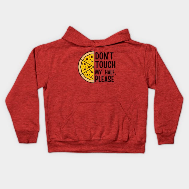 Pizza Half Funny Pizza Kids Hoodie by DesignArchitect